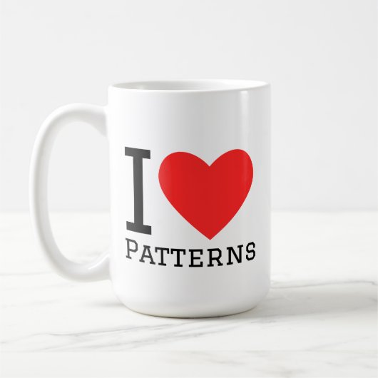 Ich liebe Muster Kaffeetasse (Links)