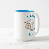 "Ich Liebe-Mutterschaf-" niedliches kleines Zweifarbige Tasse (VorderseiteRechts)