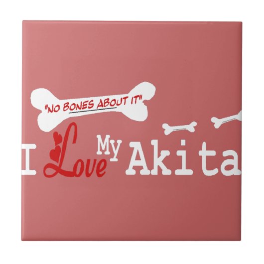 Ich Liebe My Akita Fliese (Vorderseite)