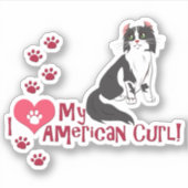 Ich Liebe My American Curl! Aufkleber (Vorderseite)
