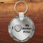 Ich Liebe My Bichon Frise Keychain Schlüsselanhänger (Vorderseite)