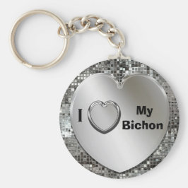 Ich Liebe My Bichon Heart Keychain Schlüsselanhänger
