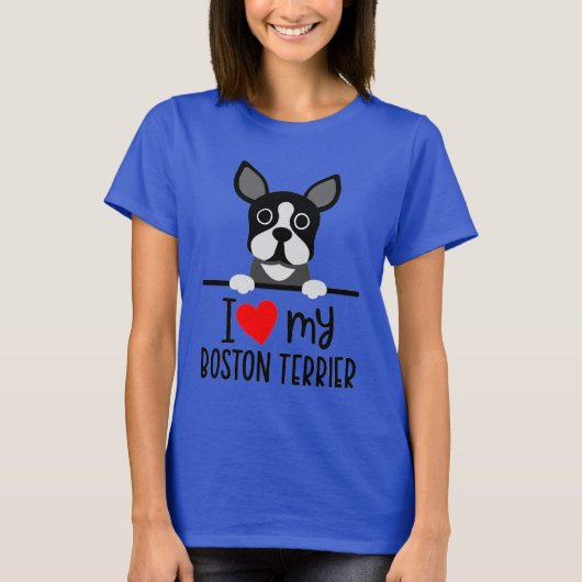 Ich Liebe My Boston Terrier T-Shirt (Vorderseite)
