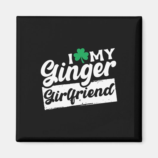 Ich Liebe My Ginger Redhead Kleeblatt St Patricks  Magnet (Vorne)