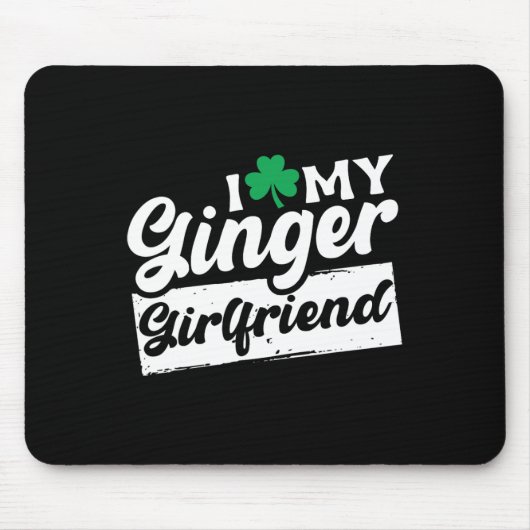 Ich Liebe My Ginger Redhead Kleeblatt St Patricks Mousepad (Vorne)