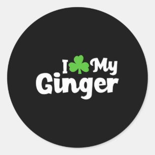 Ich Liebe My Ginger Redhead Kleeblatt St Patricks Runder Aufkleber
