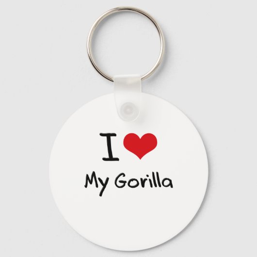 Ich Liebe My Gorilla Schlüsselanhänger (Vorderseite)