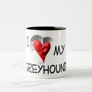Ich Liebe My Greyhound Zweifarbige Tasse