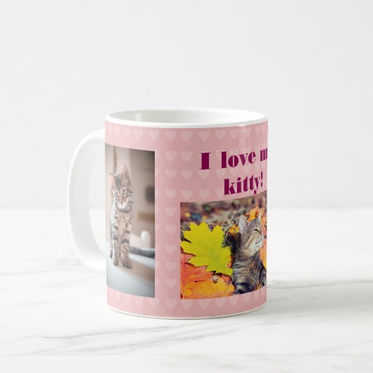 Ich Liebe My Kitty Custom Cat Fotos Herz Kaffeetasse (Vorderseite Links)