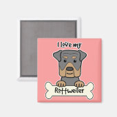 Ich Liebe My Rottweiler Magnet (Vorderseite/Rückseite)