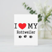 Ich Liebe My Rottweiler Postkarte (Stehend Vorderseite)