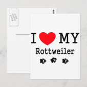 Ich Liebe My Rottweiler Postkarte (Vorne/Hinten)