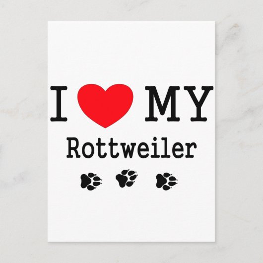 Ich Liebe My Rottweiler Postkarte (Vorderseite)