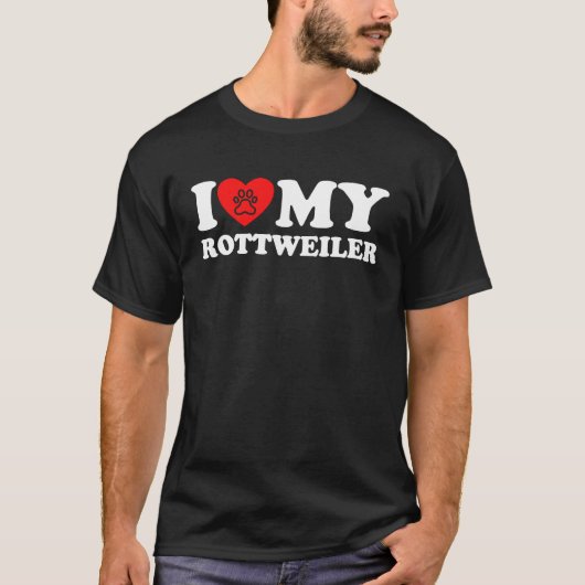 Ich Liebe My Rottweiler T-Shirt (Vorderseite)
