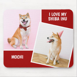 Ich Liebe My Shiba in zwei Fotos Mousepad