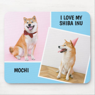 Ich Liebe My Shiba in zwei Fotos Mousepad