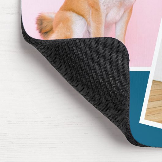 Ich Liebe My Shiba in zwei Fotos Mousepad (Ecke)