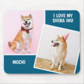 Ich Liebe My Shiba in zwei Fotos Mousepad (Vorne)