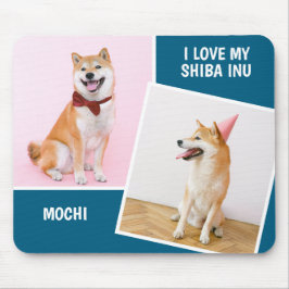 Ich Liebe My Shiba in zwei Fotos Mousepad