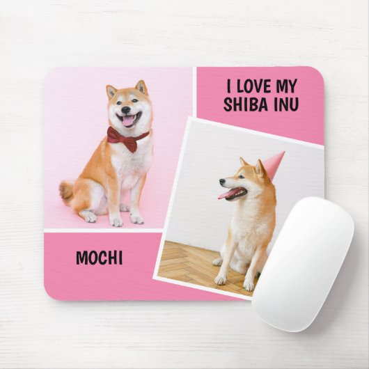 Ich Liebe My Shiba in zwei Fotos Mousepad (Mit Mouse)