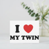 Ich Liebe My Twin Postkarte (Stehend Vorderseite)