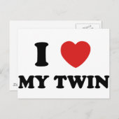 Ich Liebe My Twin Postkarte (Vorne/Hinten)