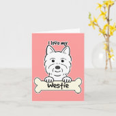 Ich Liebe My Westie Karte (Gelbe Blume)