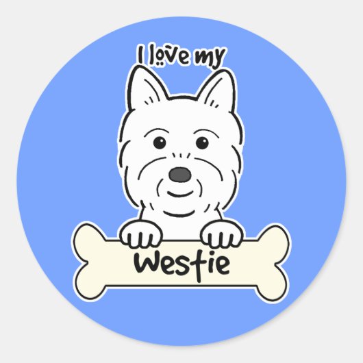 Ich Liebe My Westie Runder Aufkleber (Vorderseite)
