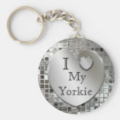 Ich Liebe My Yorkie Heart Keychain Schlüsselanhänger (Vorne)