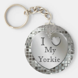 Ich Liebe My Yorkie Heart Keychain Schlüsselanhänger