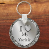 Ich Liebe My Yorkie Heart Keychain Schlüsselanhänger (Vorderseite)
