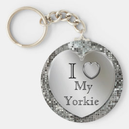 Ich Liebe My Yorkie Heart Keychain Schlüsselanhänger