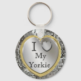 Ich Liebe My Yorkie Heart Keychain Schlüsselanhänger