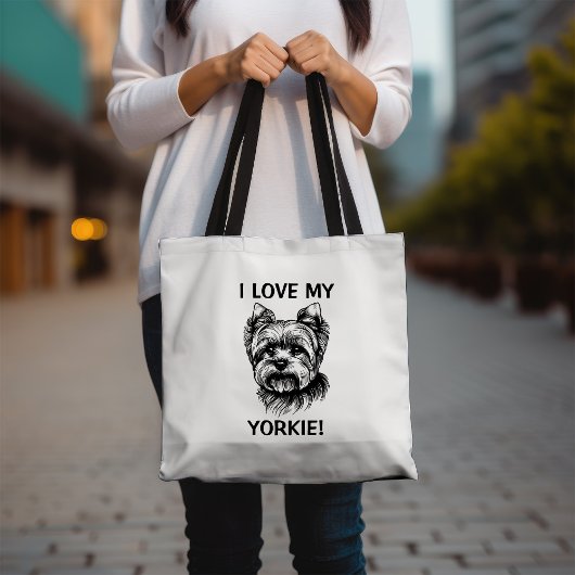 Ich Liebe My Yorkie mit Yorkie Sketch Tasche
