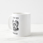 Ich Liebe My Yorkie Personalisiert mit Yorkie Sket Kaffeetasse (Vorderseite Links)