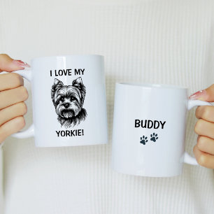 Ich Liebe My Yorkie Personalisiert mit Yorkie Sket Kaffeetasse