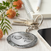 Ich Liebe My Yorkie Poo Heart Keychain Schlüsselanhänger (Seite)