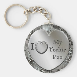 Ich Liebe My Yorkie Poo Heart Keychain Schlüsselanhänger