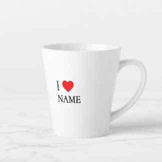 Ich liebe Name (anpassbar) Milchtasse