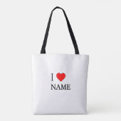 Ich liebe Name (anpassbar) Tasche (Rückseite)