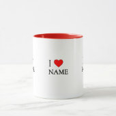 Ich liebe Name (anpassbar) Tasse (Zentrum)