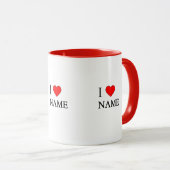 Ich liebe Name (anpassbar) Tasse (VorderseiteRechts)