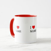 Ich liebe Name (anpassbar) Tasse (Vorderseite Links)