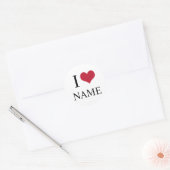 Ich liebe Name Runder Aufkleber (Umschlag)