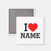 Ich liebe Name T-Shirt  Magnet (Vorderseite/Rückseite)