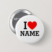 Ich liebe Namen Button (Vorne & Hinten)