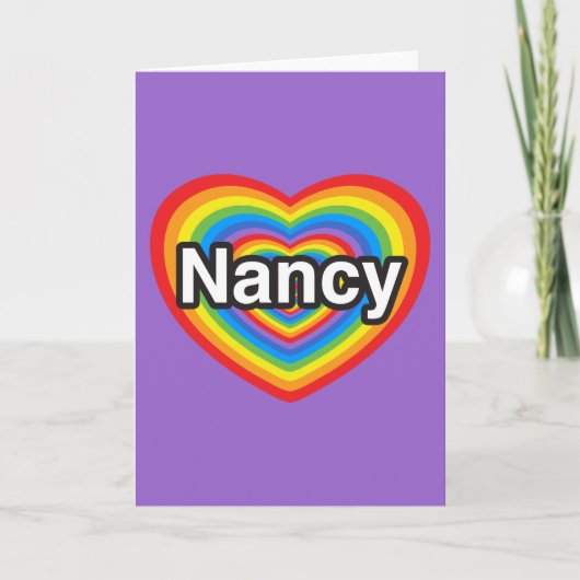 Ich Liebe Nancy. Ich Liebe dir Nancy. Herz Karte (Vorderseite)