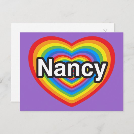 Ich Liebe Nancy. Ich Liebe dir Nancy. Herz Postkarte (Vorne/Hinten)