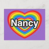 Ich Liebe Nancy. Ich Liebe dir Nancy. Herz Postkarte (Vorderseite)