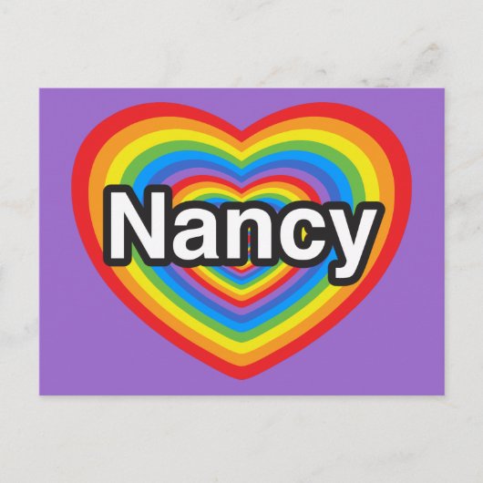Ich Liebe Nancy. Ich Liebe dir Nancy. Herz Postkarte (Vorderseite)